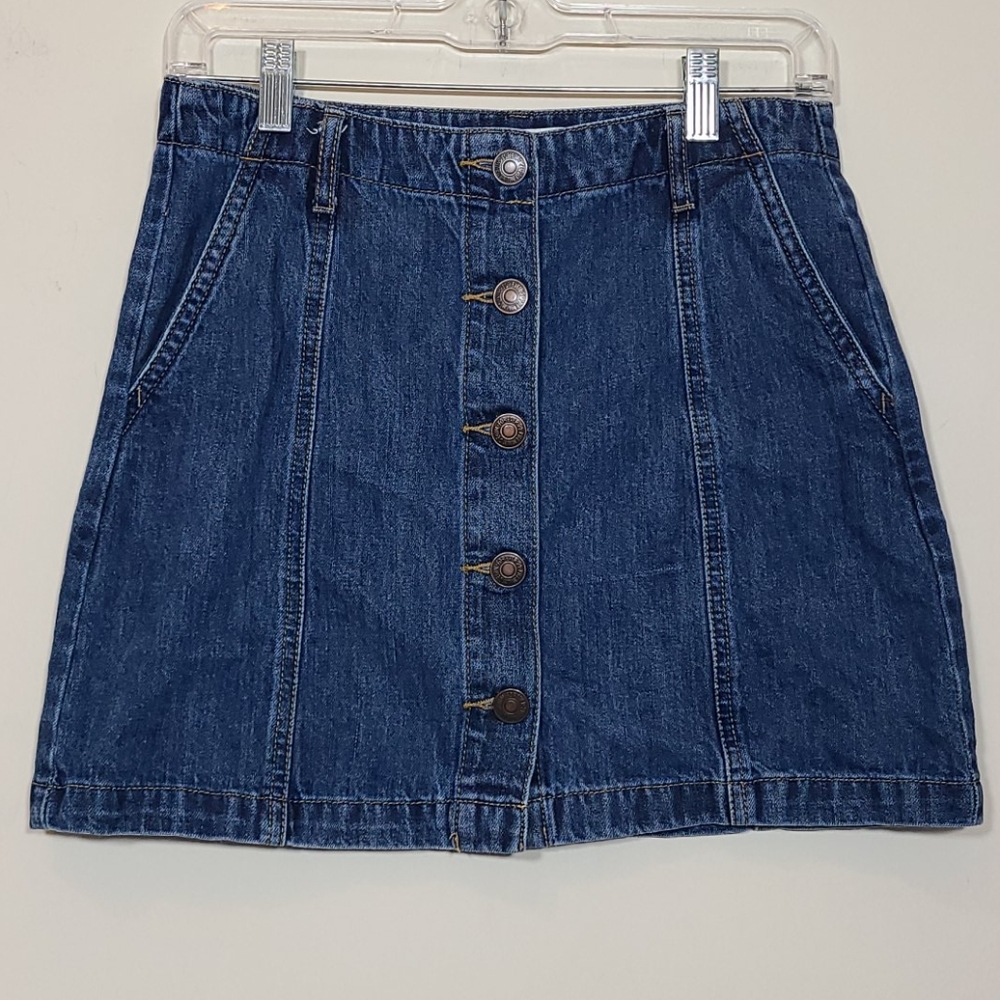 Forever 21 Button Down Denim Mini  Skirt Size 26